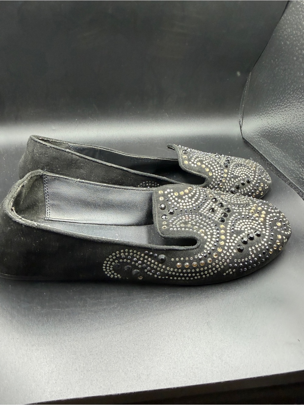 Rock and republic Embellished Suede Loafers - Women's Slip-On Flats
